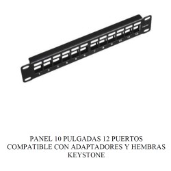 PANEL 10" 12 PUERTOS RJ45...