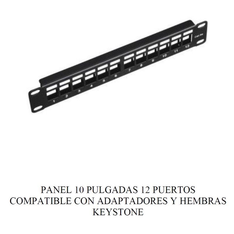 PANEL 10" 12 PUERTOS RJ45 VACIO SIN GUIA