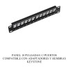 PANEL 10" 12 PUERTOS RJ45 VACIO SIN GUIA