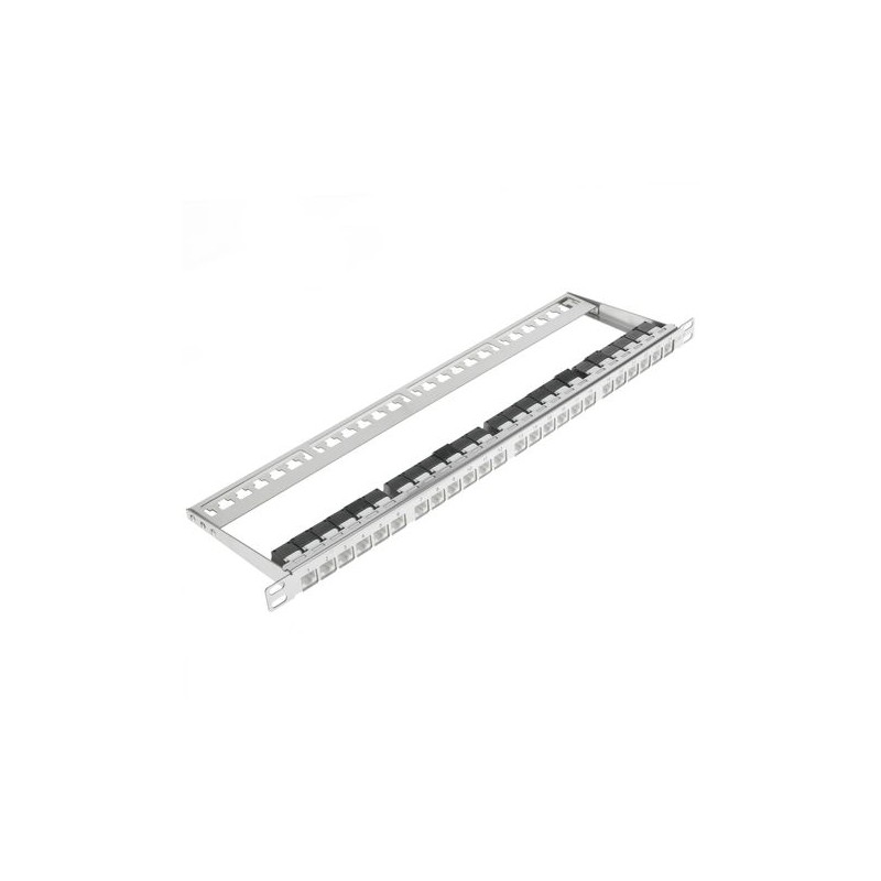PANEL 19" 24P RJ45 VACIO CON GUIA 0,5U