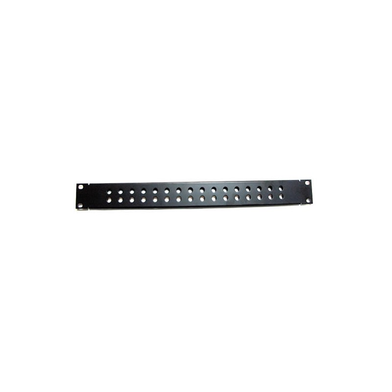 PANEL 19" 16x2 1.6/5.6 1U NEGRO + GUIA