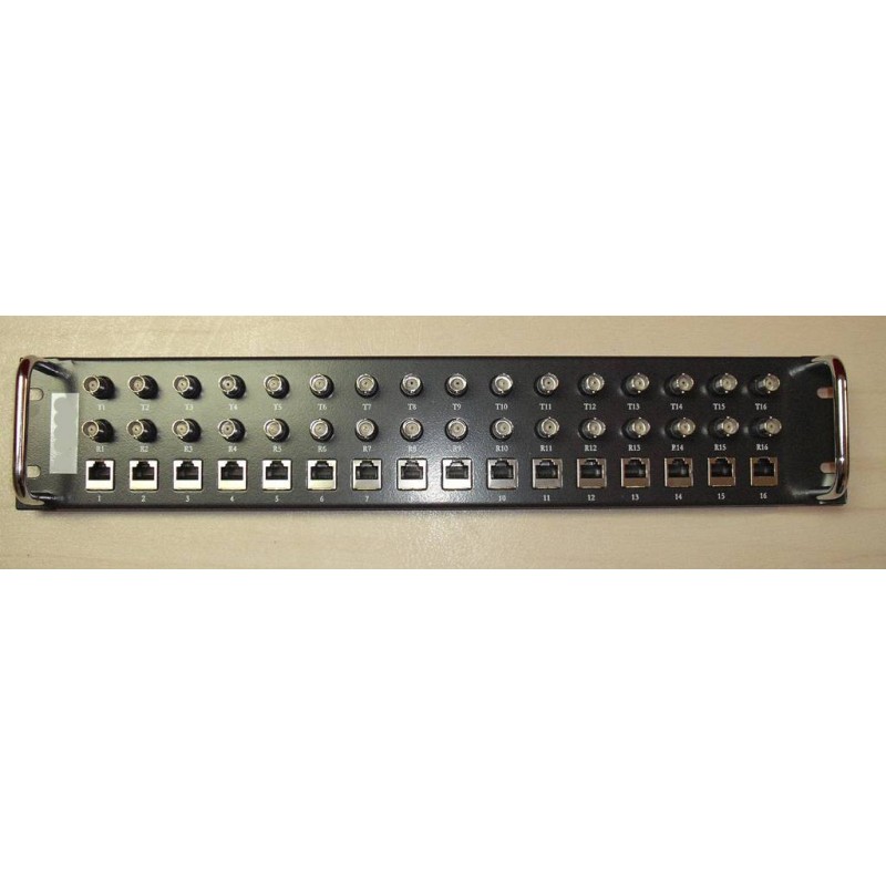 PANEL 19" 2U 32xBNC + 16xRJ45 PARA BALUN