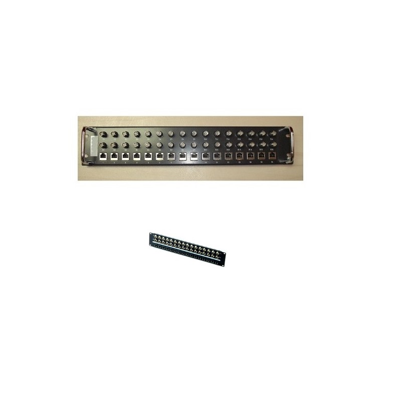 PANEL 19" 2U 32xBNC + 16xRJ45 PARA BALUN