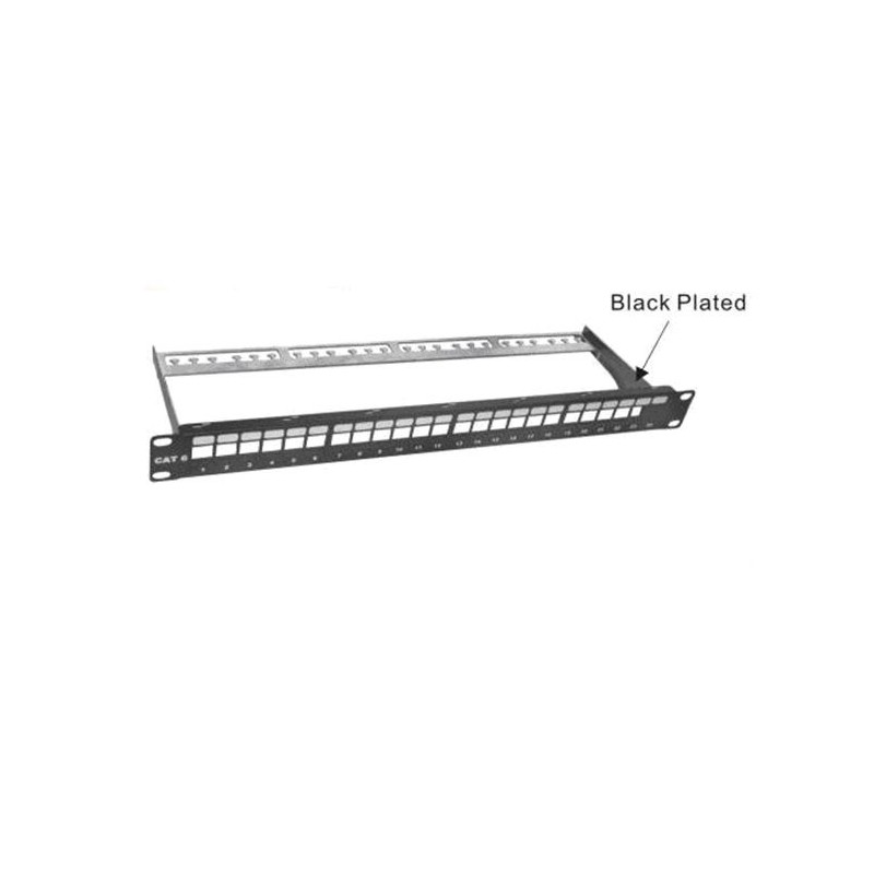 PANEL 19" 24P RJ45 VACIO CON GUIA 1U