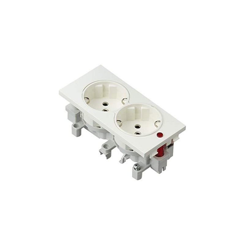 SCHUKO DOBLE CON PILOTO-PROTECCION BLANC