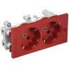 SCHUKO DOBLE CON PILOTO-PROTECCION ROJO