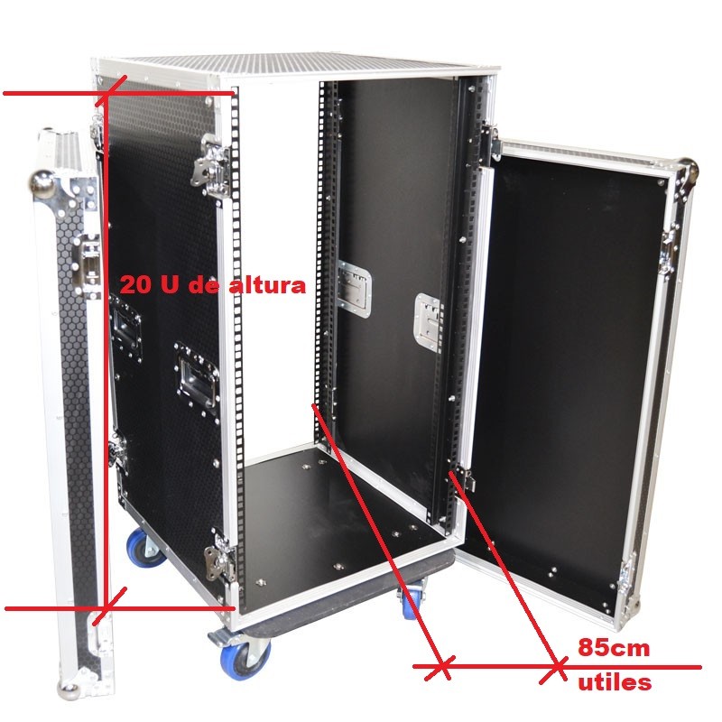 FLYCASE RACK 19" 20U FONDO UTIL 850mm