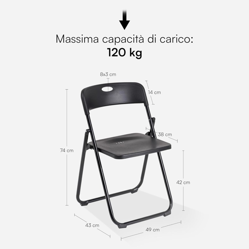 Silla Plegable Estructura Acero y PVC