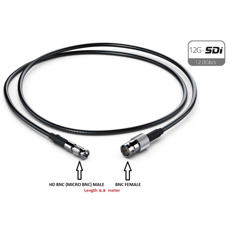 CABLE MICRO BNC M-BNC H 12G 0.8/3.7 0,5M