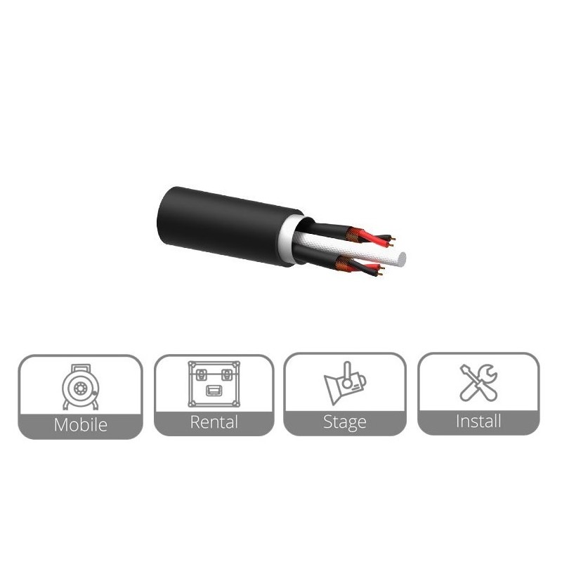 MANGUERA AUDIO 2 PARES 2x2x0,12 NEGRO GO