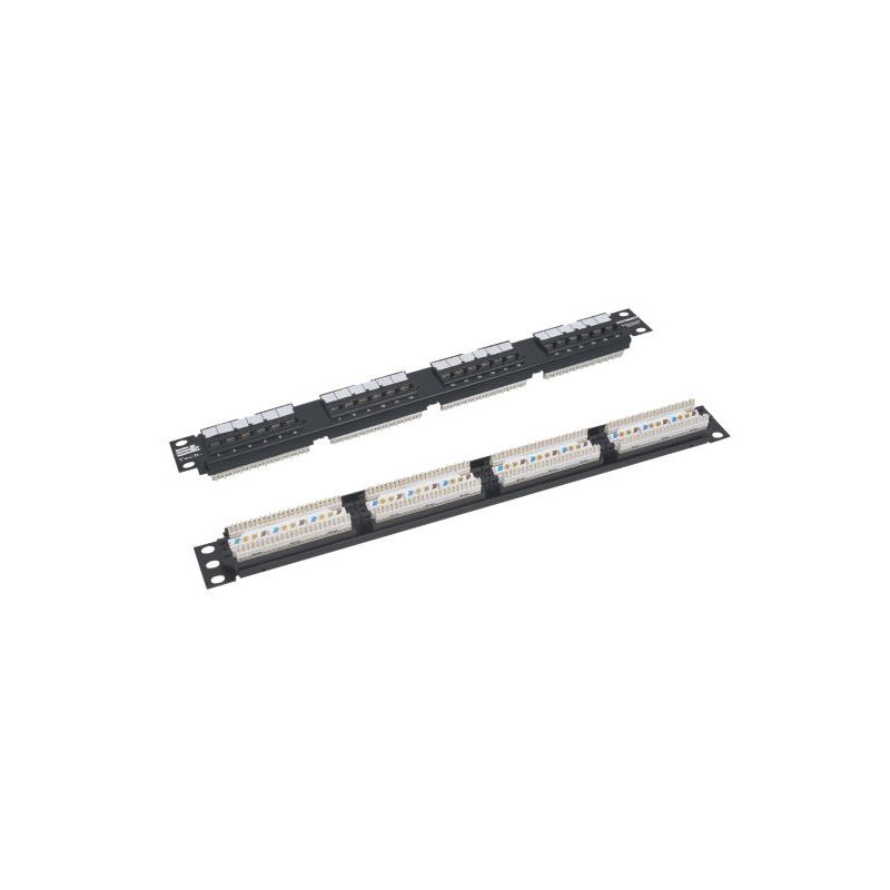 PANEL 19" 24P CAT6 UTP RJ45 CON GUIA NEG