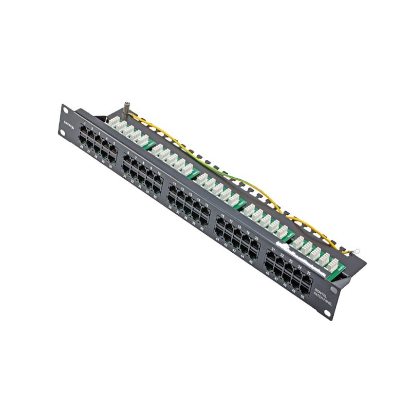 PANEL 19" 50 PUERTOS RJ45 VOZ CAT3 NEGRO