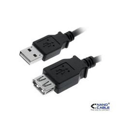CABLE USB A 2.0 M-H 1,8MTS NEGRO