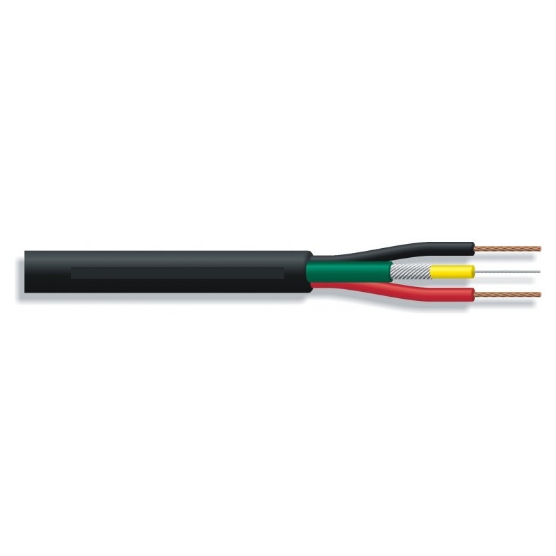 CABLE VIDEO COAXIAL + HILOS 2x0,55 NEGRO