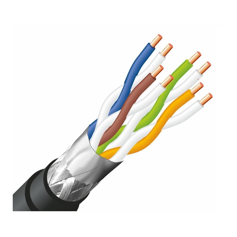 CABLE SFTP CAT6 RIGIDO GOMA NEGRO FLEXI