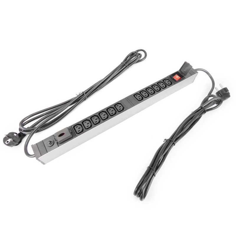 REGLETA 19" 12xC13+ INTERRUPTOR 2 CABLES