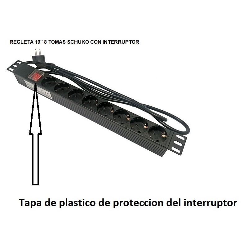 REGLETA 19" 8 TOMAS SCHUKO+INTERRUPTOR