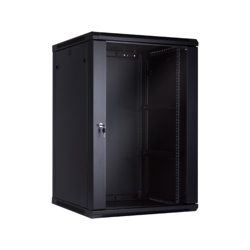 RACK MURAL 19" 18U 600x600 PUERTA CRISTA