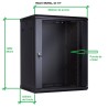 RACK MURAL 19" 12U NEGRO FONDO 450mmX600