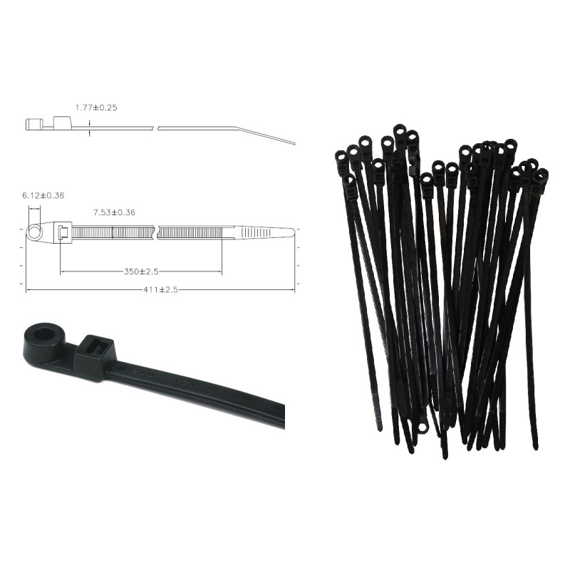 BRIDA NYLON CABEZAL TORNILL398X7,9 NEGRA