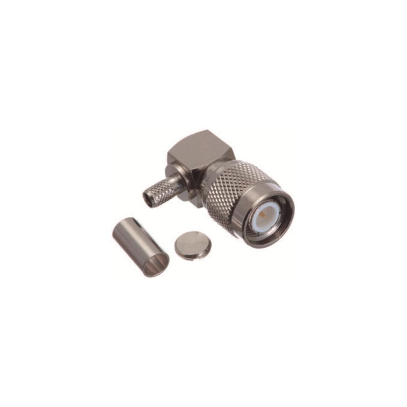 CONECTOR TNC MACHO RG58 CODO 90º CRIMPAR