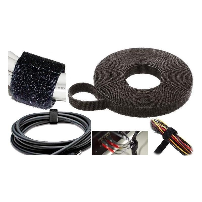 ROLLO DE VELCRO 16mmX25MTS NEGRO