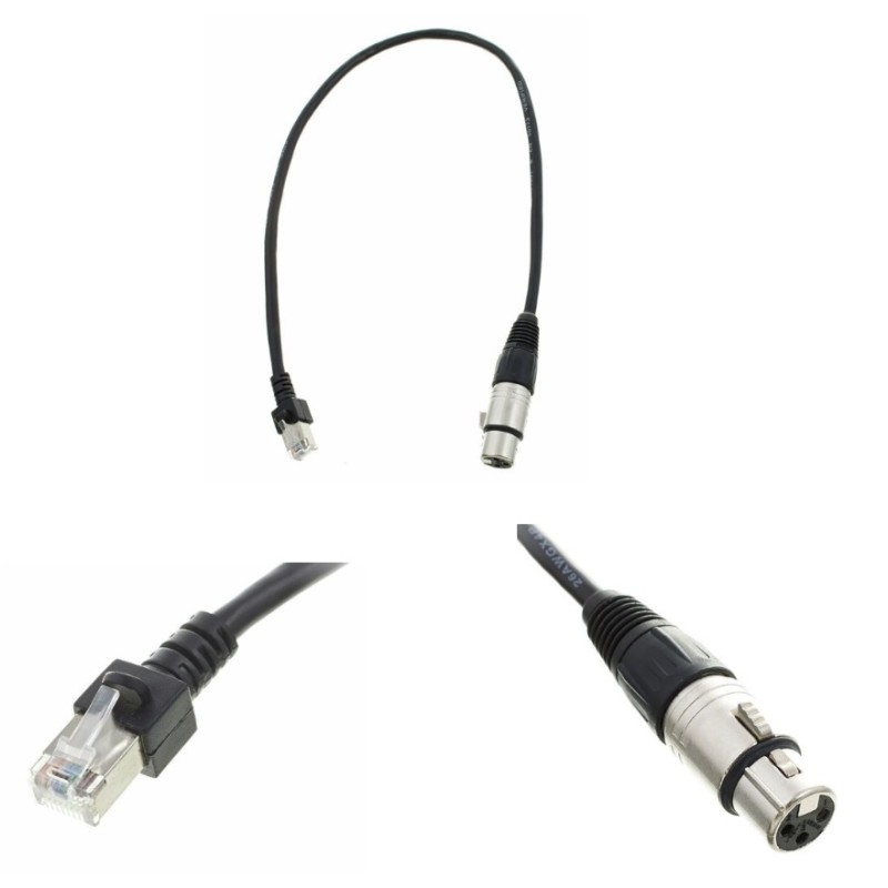CABLE DMX XLR3 HEMBRA a RJ45 MACHO 50cm