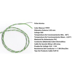 CABLE 2X1mm2 BLANCO-VERDE...