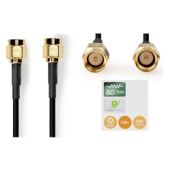 CABLE SMA M-M RG174 2M