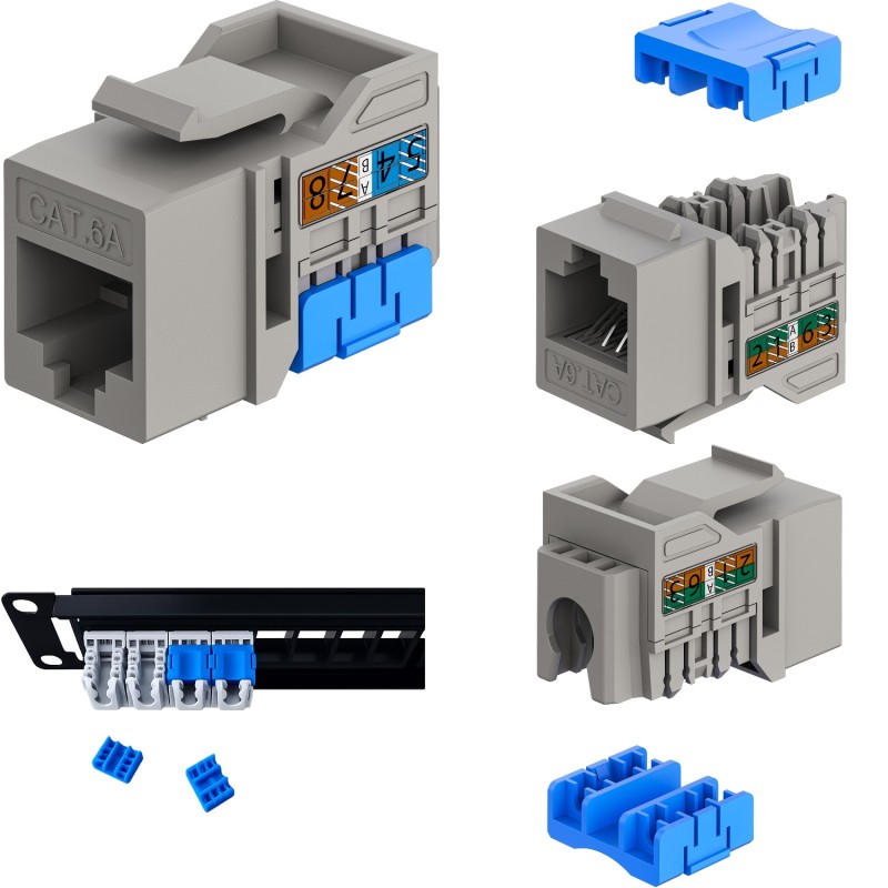 CONECTOR RJ45 HEMBRA UTP CAT6A GRIS