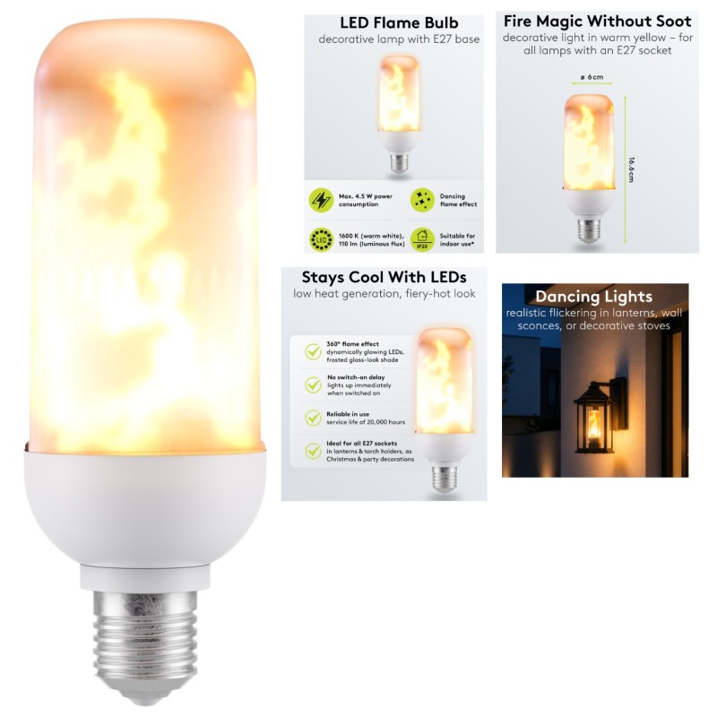 LAMPARA LED EFECTO LLAMA E27 4,5W 90lm