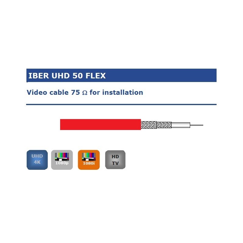 CABLE VIDEO ULTRA HD PRO FLEX 50 ROJO