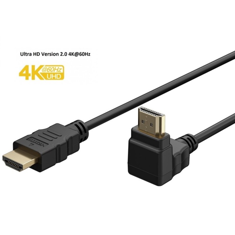 CABLE HDMI M Recto-M Codo 4K 2M (90º)