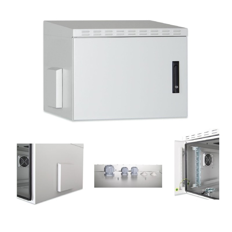 RACK MURAL 19" 7U GRIS FONDO 450mm IP55