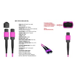JUMPER MPO OM4 8 FIBRAS H-H 3M Type B