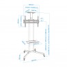 SOPORTE TV SUELO CON RUEDAS + ATRIL 70"