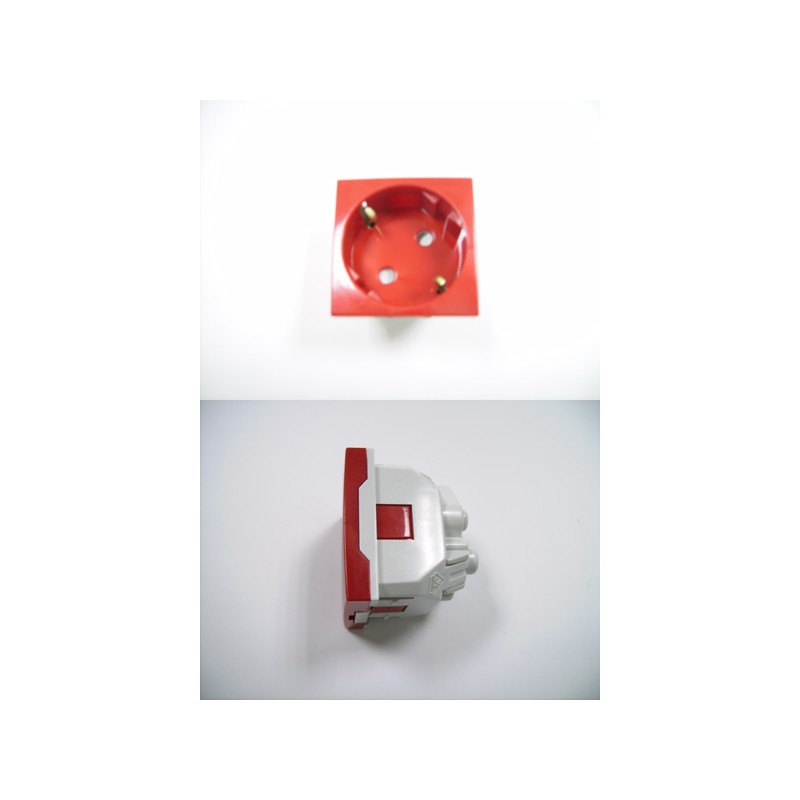 SCHUKO DE 45x45 CON PROTECCION ROJO