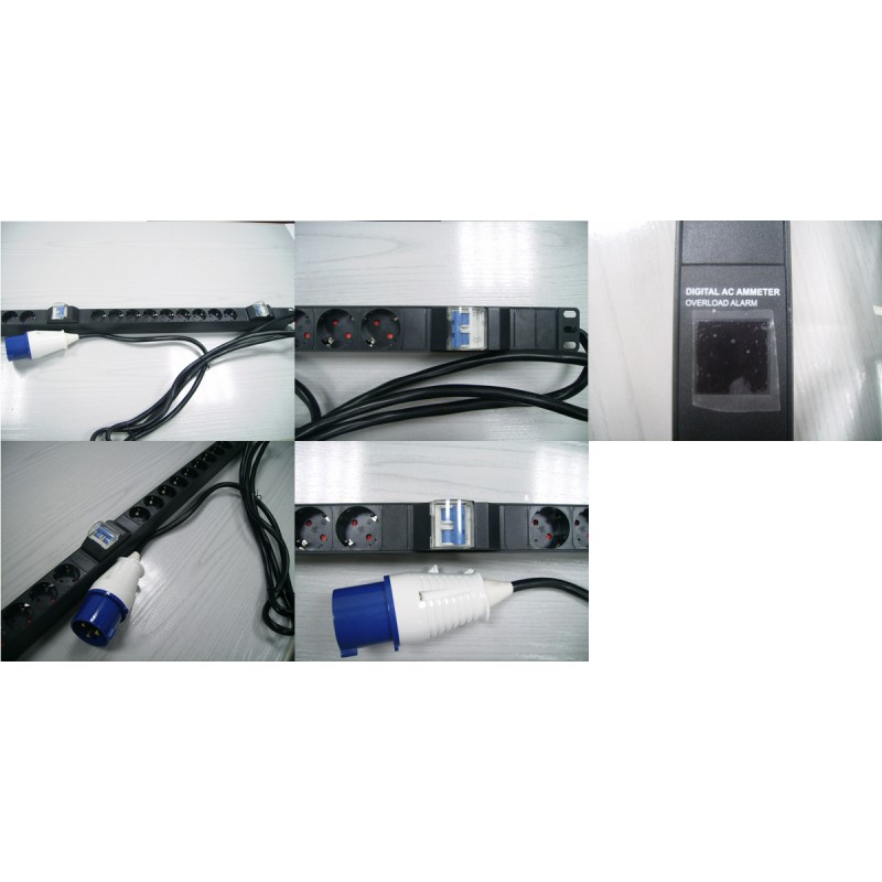 REGLETA 1U 18 SCHUKO+AMPERI+MAG+CETAC32A