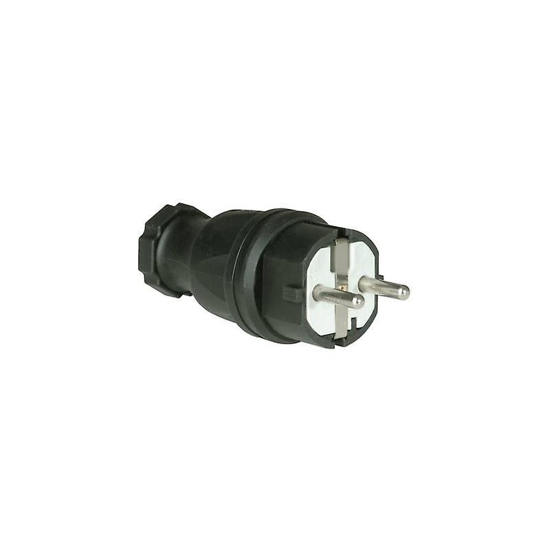CONECTOR SCHUKO MACHO GOMA NEGRO PCE
