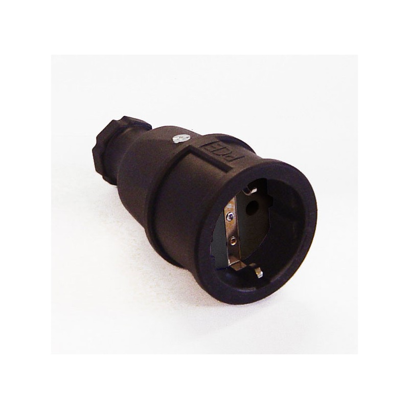 CONECTOR SCHUKO HEMBRA GOMA NEGRO PCE