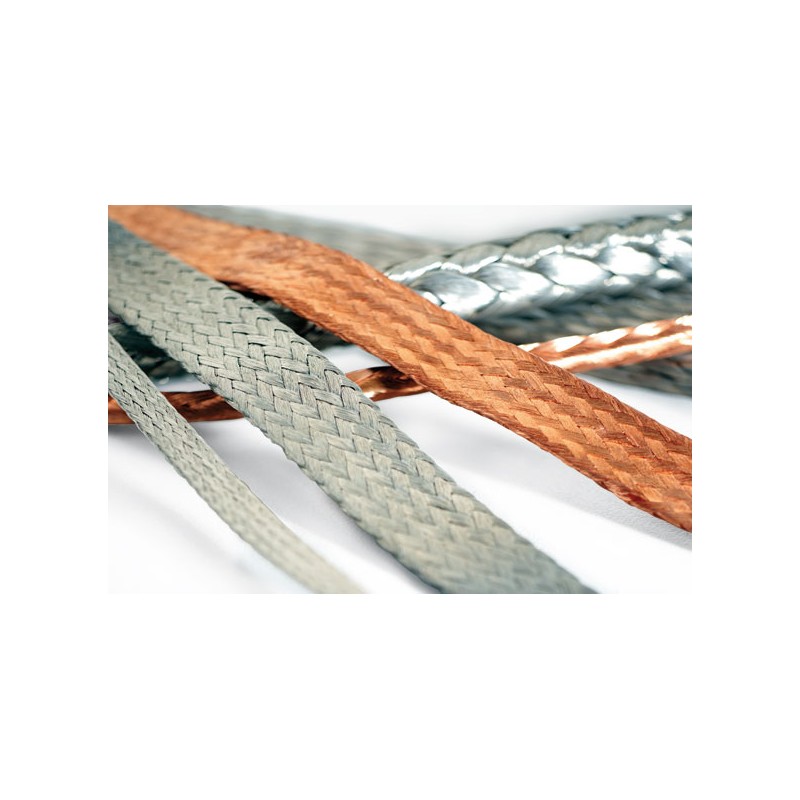 TRENZA DE COBRE ESTAÑADO 25mm EN PLANO