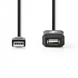 CABLE USB A 2.0 M-H AMPLIFICADO 5MTS