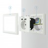 BASE SCHUKO CON T.T. EMPOTRAR+2xUSB