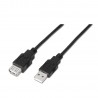 CABLE USB A 2.0 M-H 1,8MTS NEGRO