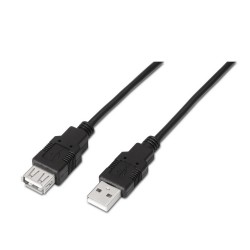 CABLE USB A 2.0 M-H 3MTS NEGRO
