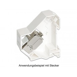 PLACA PLASTICA 1xRJ45 PARA CARRIL DIN BL