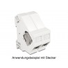 PLACA PLASTICA 1xRJ45 PARA CARRIL DIN BL