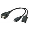 CABLE USB 2.0 H a MICRO USB M+H OTG 0,15