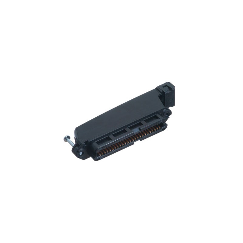 CONECTOR TELCO 50P HEMBRA CODO 90º NEGRO