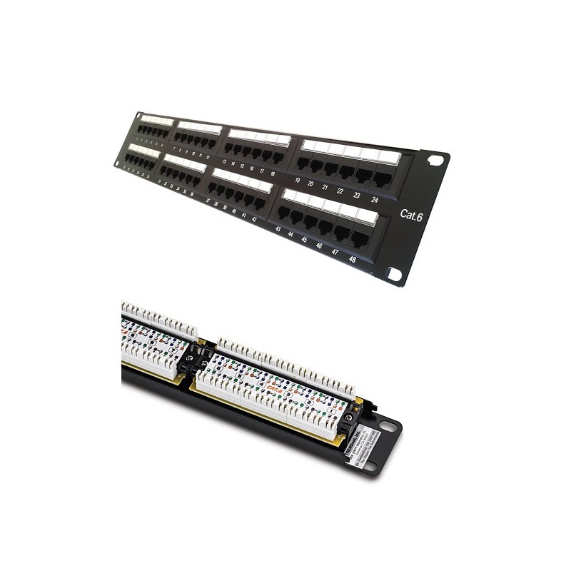 PANEL 19" 48 PUERTOS 2U CAT6 UTP RJ45 NE